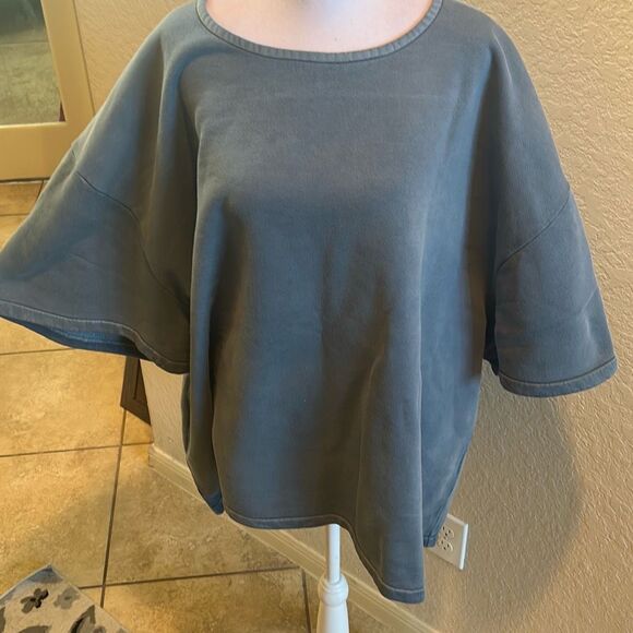 YZY Gap Collab Sweatshirt Tee Blue Oversized Men's Size XL Yeezy Streetwear New - Picture 1 of 8